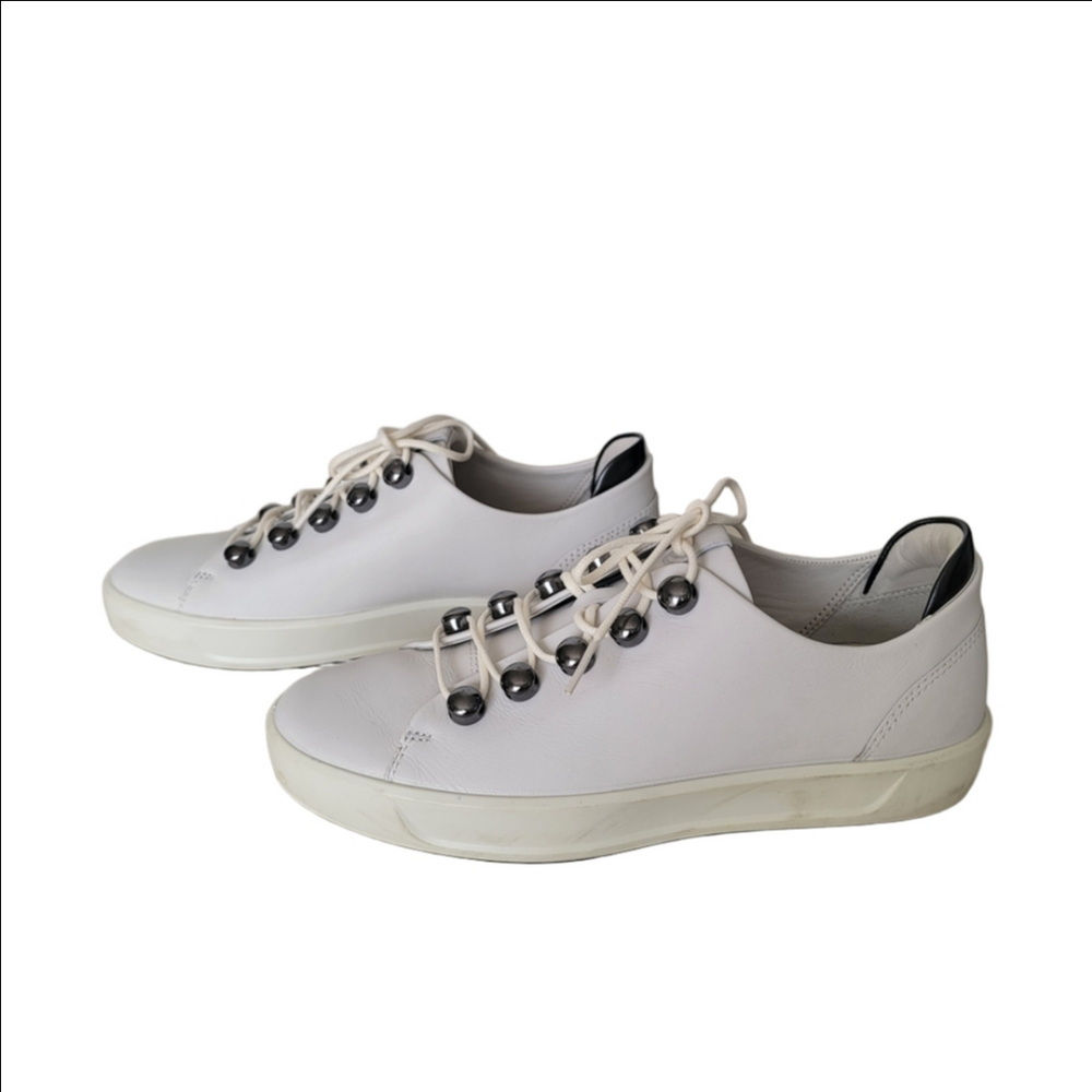 Ecco White and Black Women's Sneakers - Picture 4 of 11